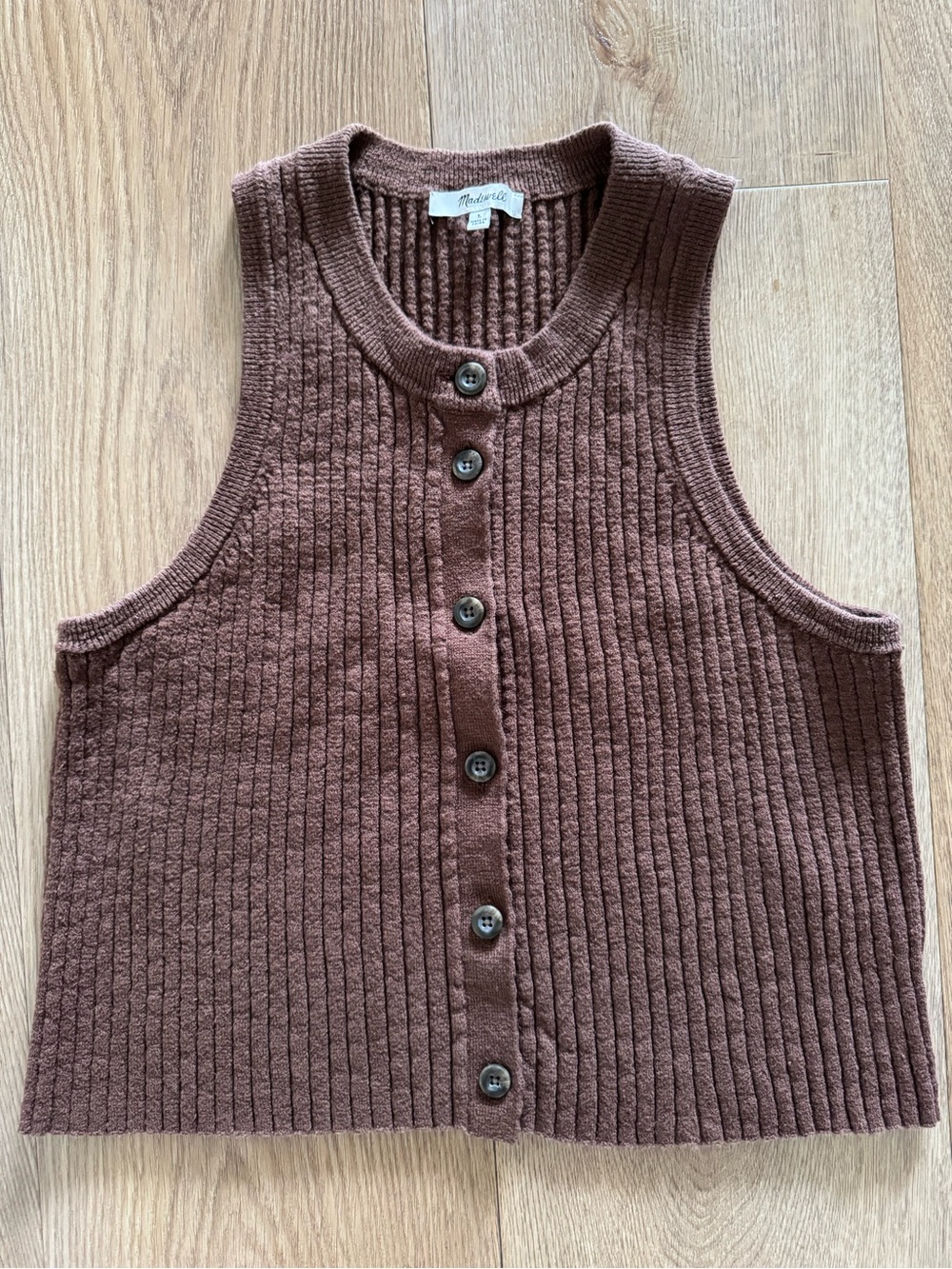 Madewell Knit Button Up Tank Top Large
